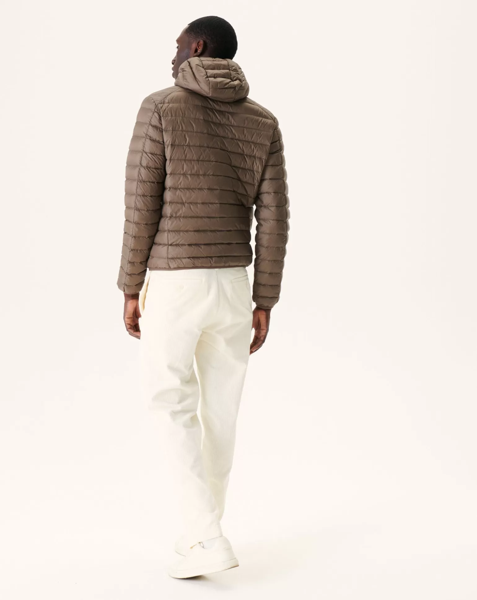 Men JOTT Light Hooded Down Jacket Taupe Nico