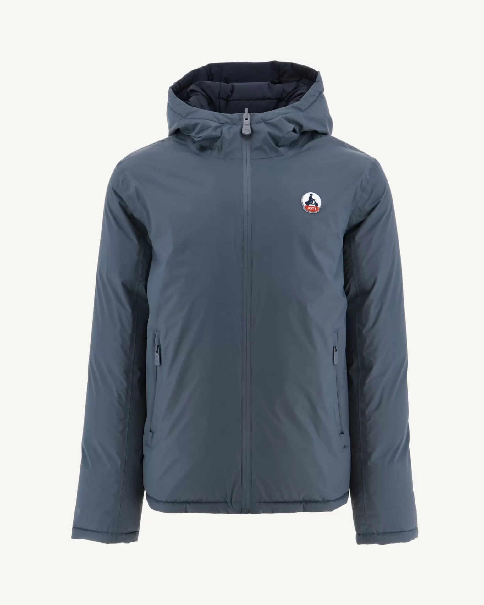 Men JOTT Reversible Hooded Down Jacket Great Cold Blue/Navy Aspen