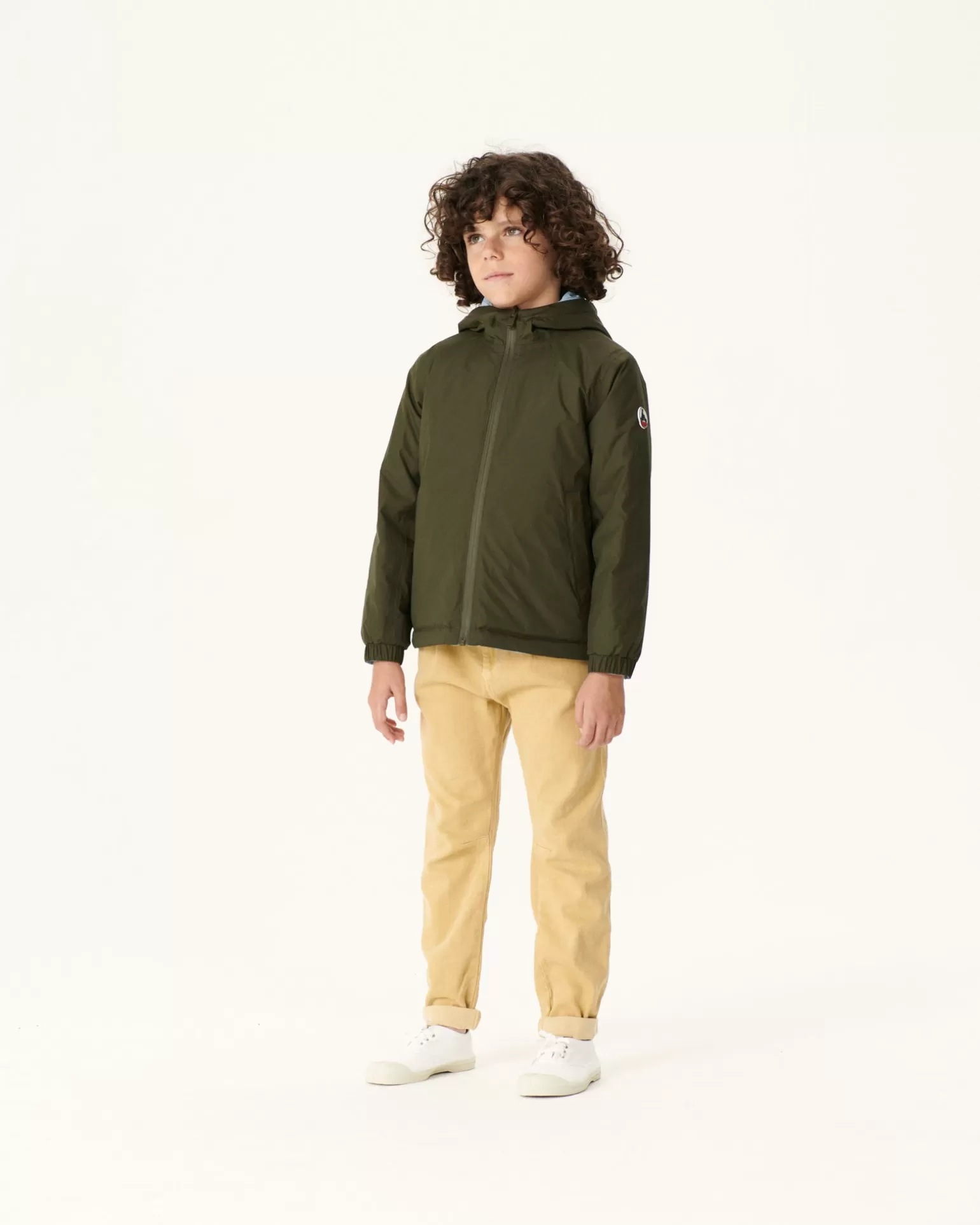 Kids JOTT Reversible Ultralight Down Jacket With Hood Army/Light Blue Child Ross