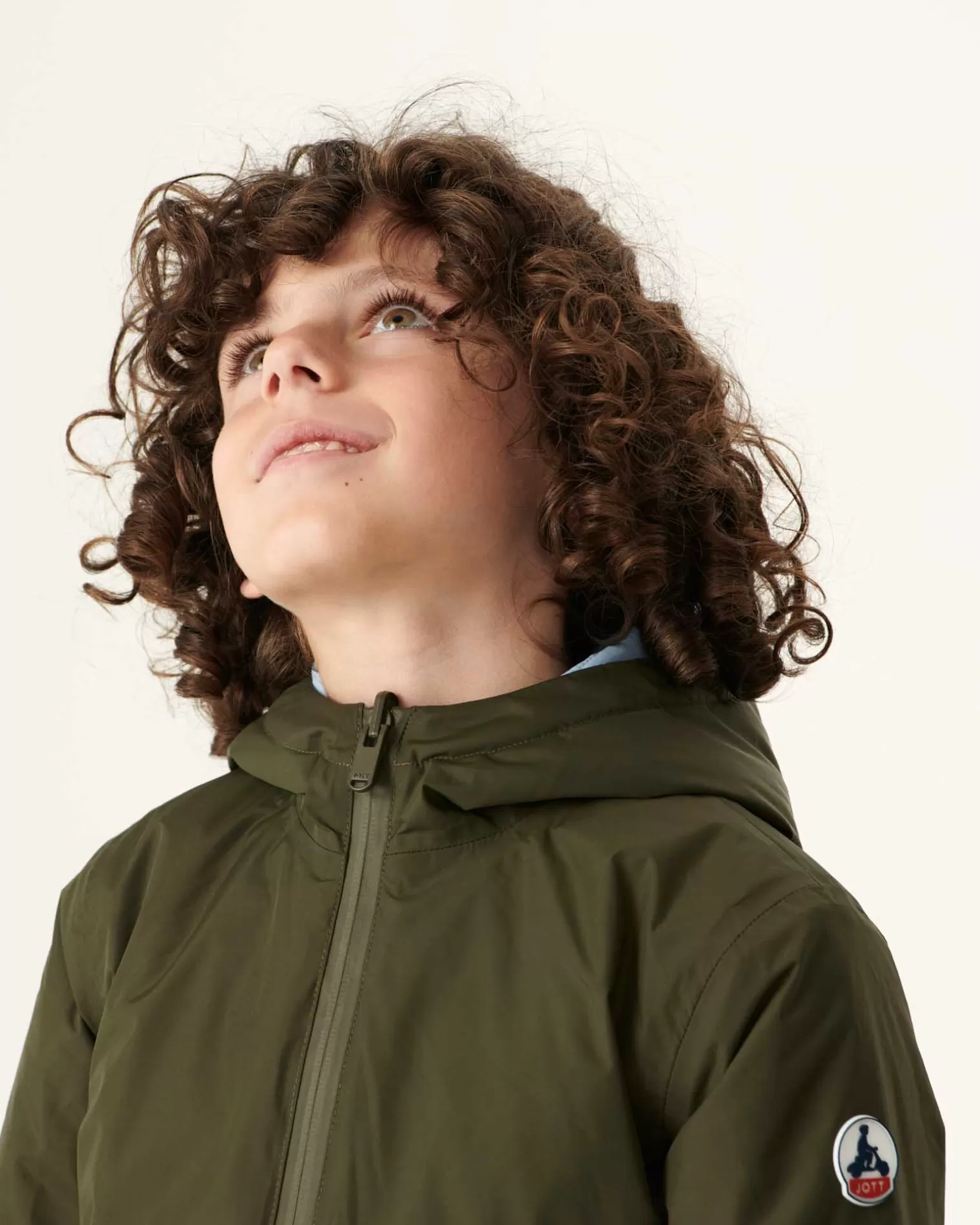 Kids JOTT Reversible Ultralight Down Jacket With Hood Army/Light Blue Child Ross