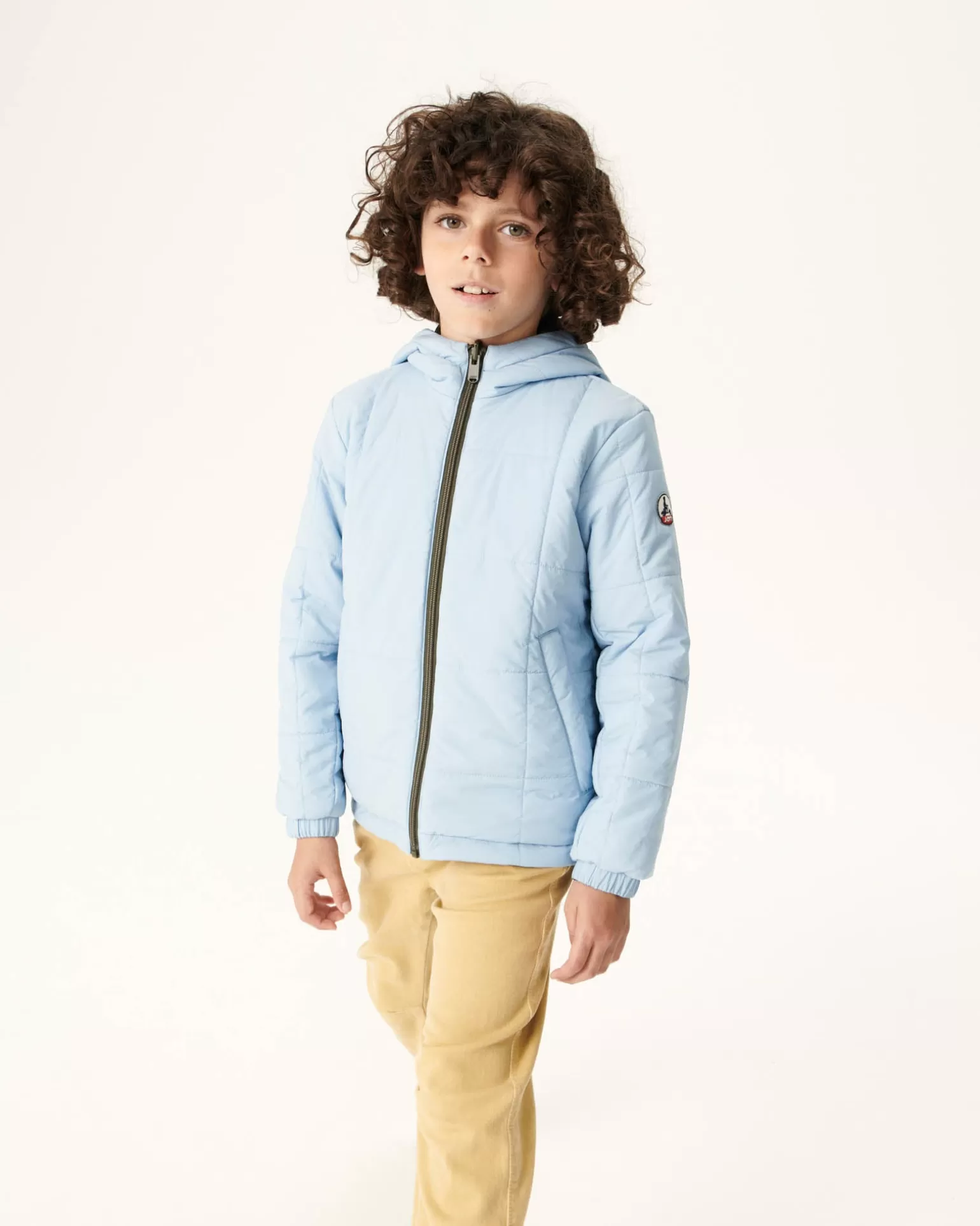 Kids JOTT Reversible Ultralight Down Jacket With Hood Army/Light Blue Child Ross