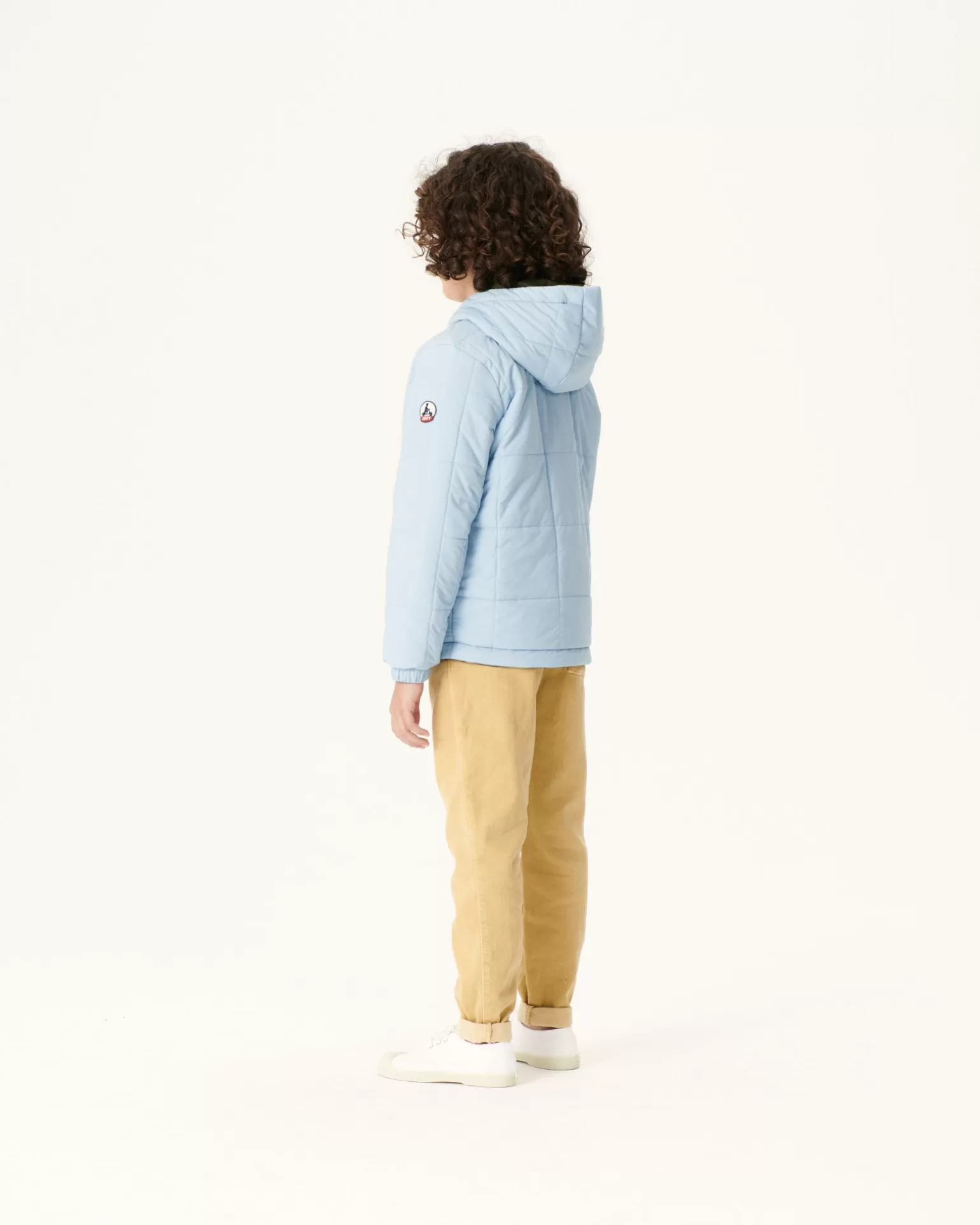 Kids JOTT Reversible Ultralight Down Jacket With Hood Army/Light Blue Child Ross